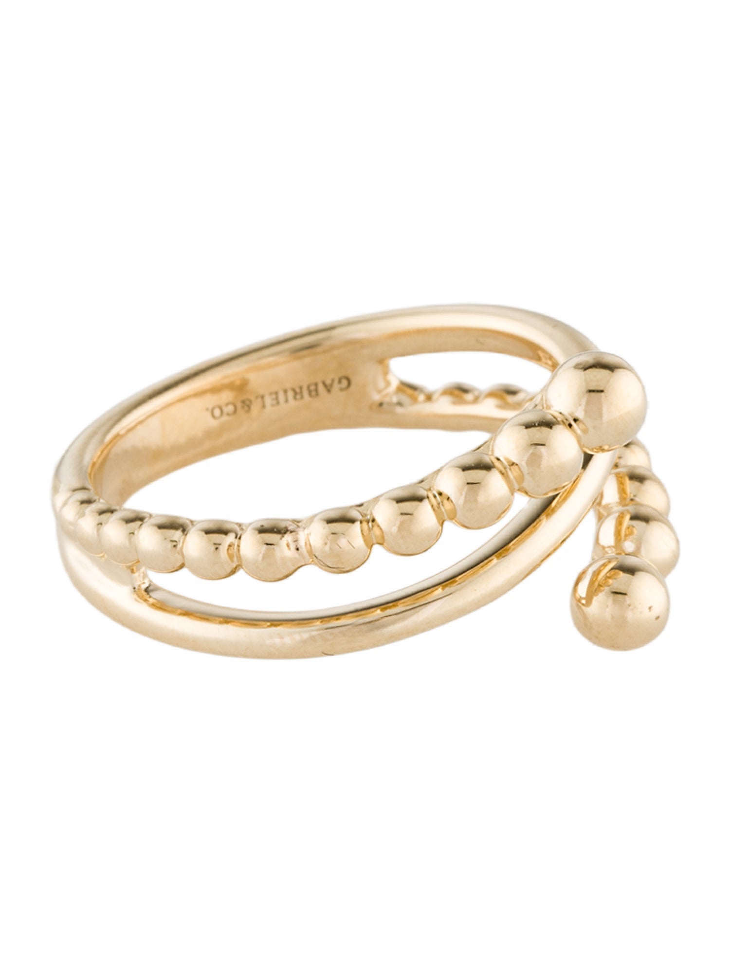 Gabriel & Co. 14K Bujukan Beads Bypass Ring