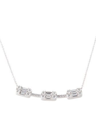 Gabriel & Co. 14K 1.56ctw Diamond Bar Pendant Necklace