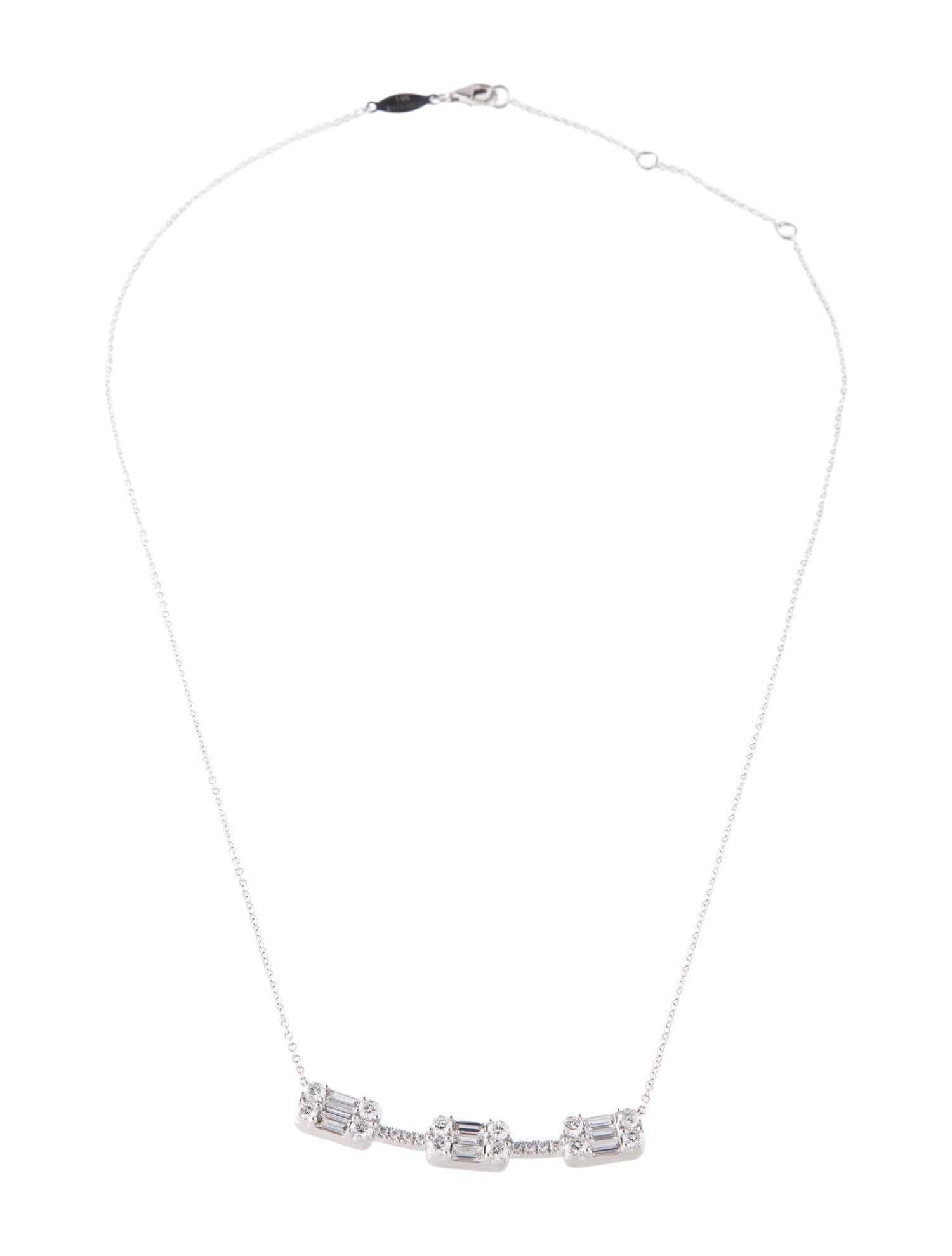 Gabriel & Co. 14K 1.56ctw Diamond Bar Pendant Necklace