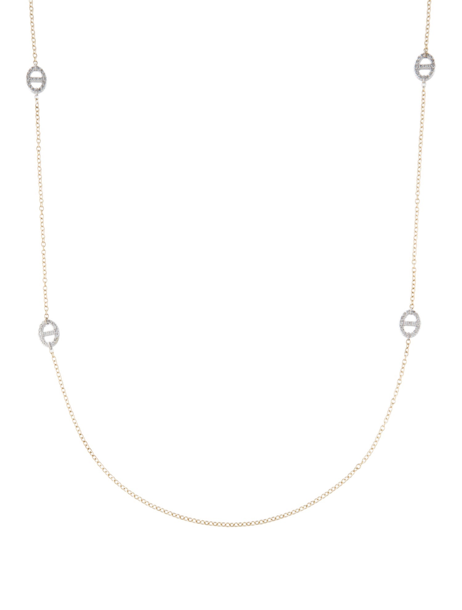 Gabriel & Co. 14K Diamond Oval Link Station Necklace