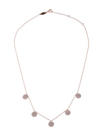 Gabriel & Co. 14K Diamond Disk Fringe Station Necklace