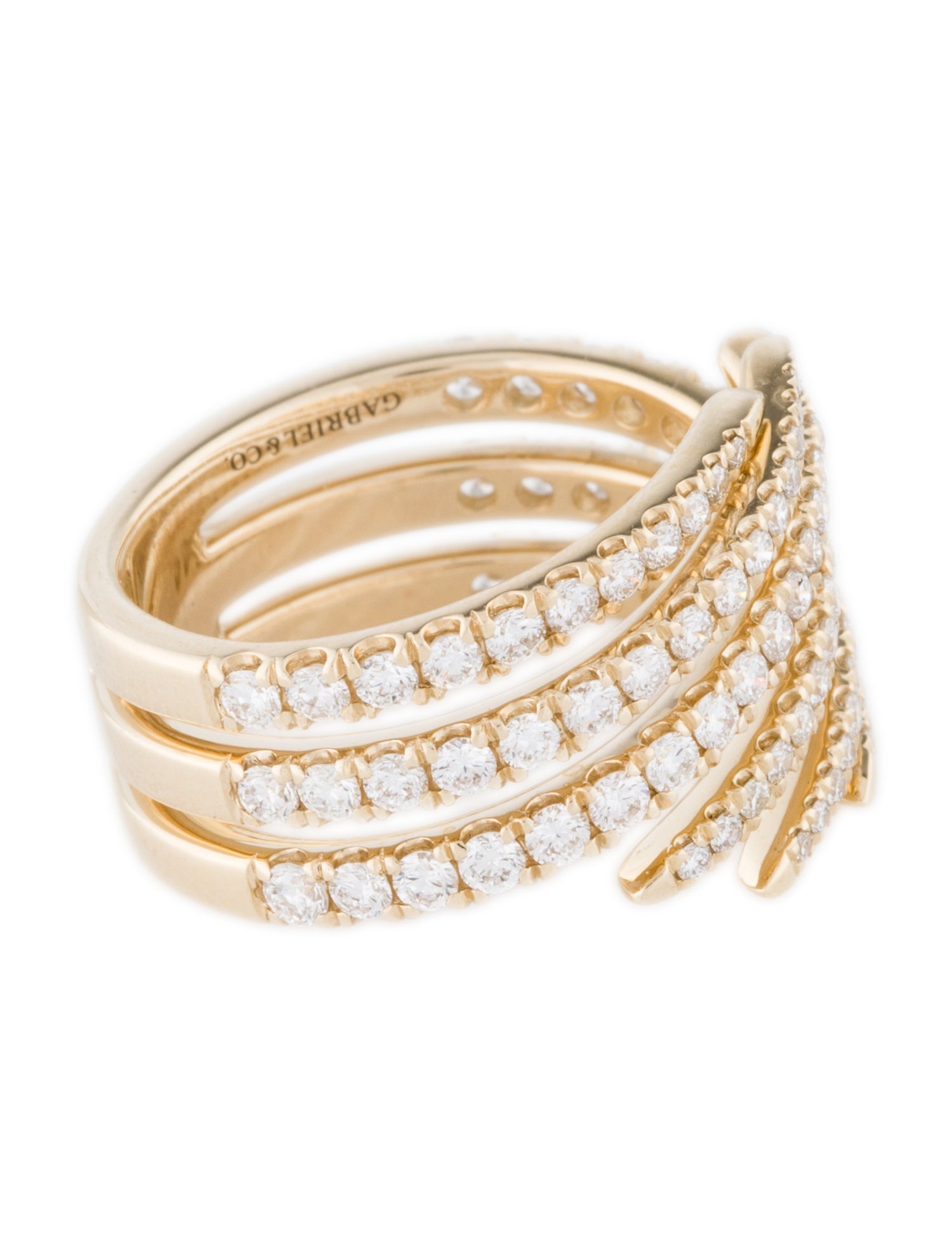 Gabriel & Co. 14K 1.20ctw Diamond Bypass Cocktail Ring