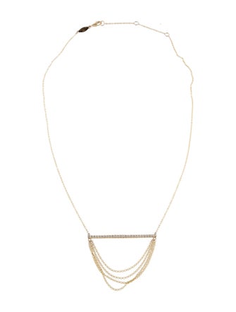 Gabriel & Co. 14K Diamond Draped Chain Bar Pendant Necklace