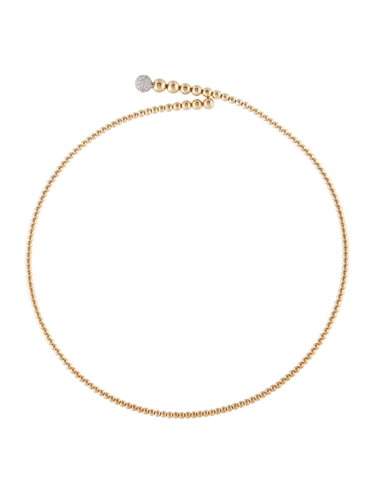 Gabriel & Co. 14K Diamond Pavé Ball Bujukan Beaded Choker