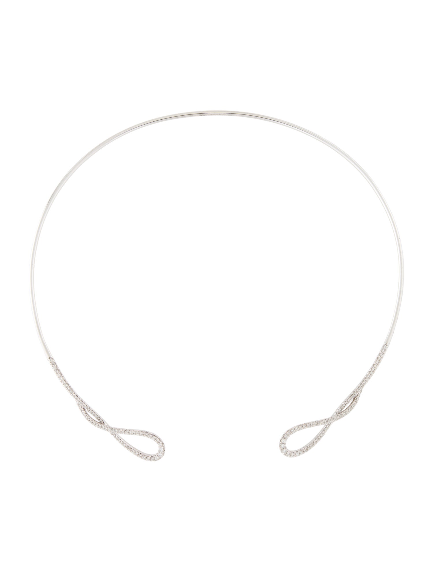 Gabriel & Co. 14K 1.38ctw Diamond Open Twisted Loop Collar Necklace