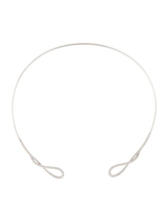 Gabriel & Co. 14K 1.38ctw Diamond Open Twisted Loop Collar Necklace