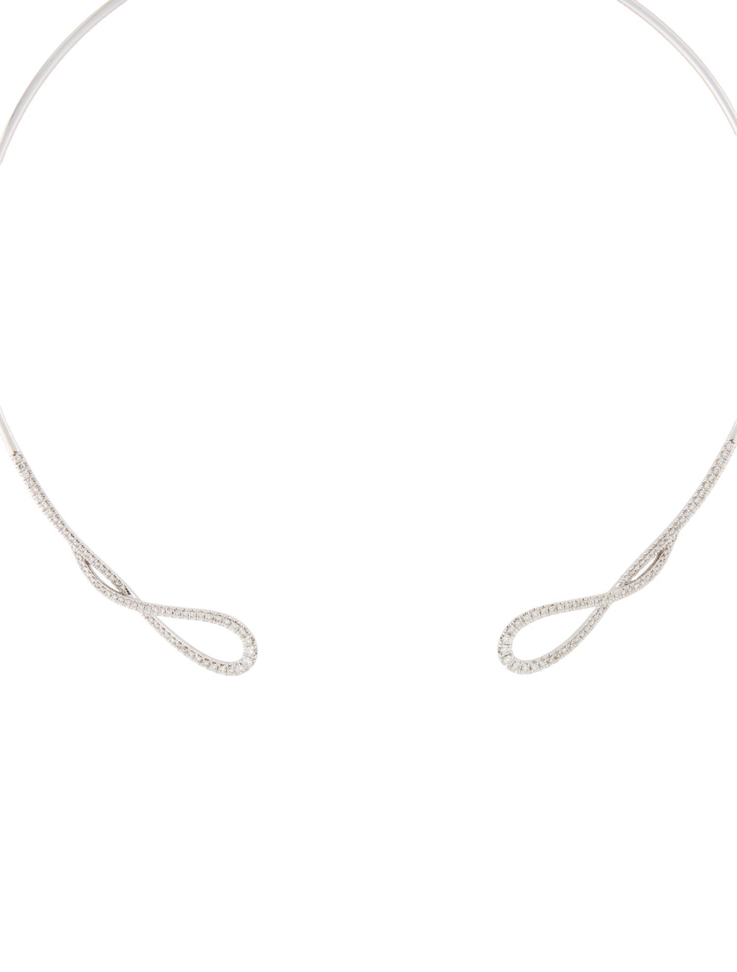 Gabriel & Co. 14K 1.38ctw Diamond Open Twisted Loop Collar Necklace