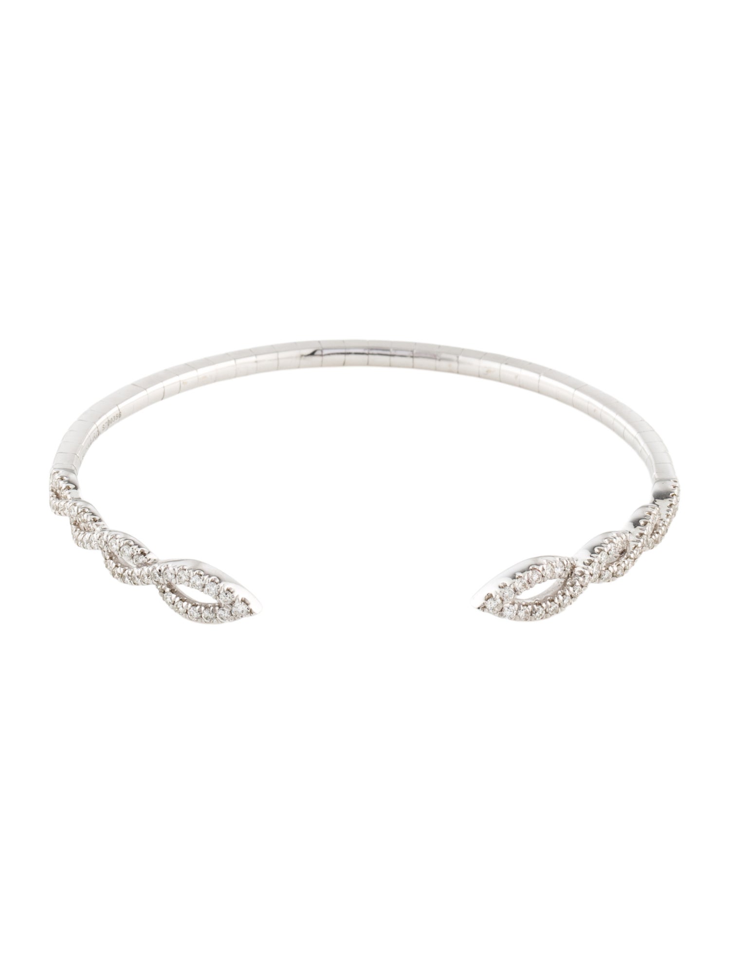 Gabriel & Co. 14K Diamond Twisted Cuff Bangle