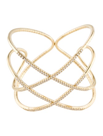 Gabriel & Co. 14K 1.90ctw Diamond Wide Cuff Bracelet