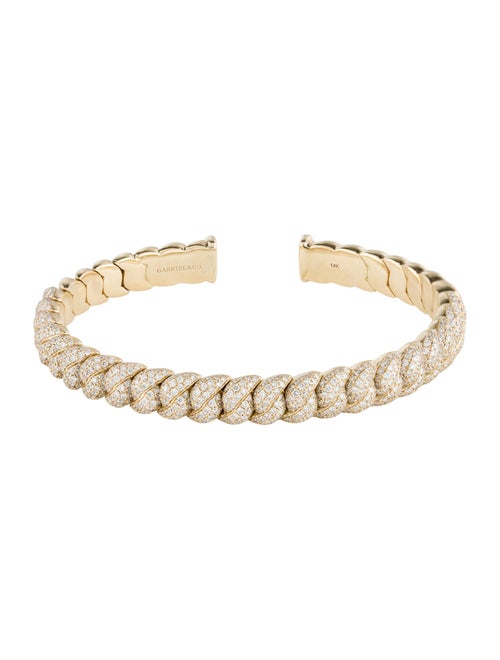 Gabriel & Co. 14K 3.74ctw Diamond Twisted Link Cuff Bracelet
