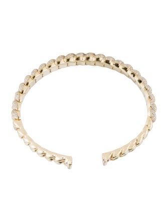 Gabriel & Co. 14K 3.74ctw Diamond Twisted Link Cuff Bracelet