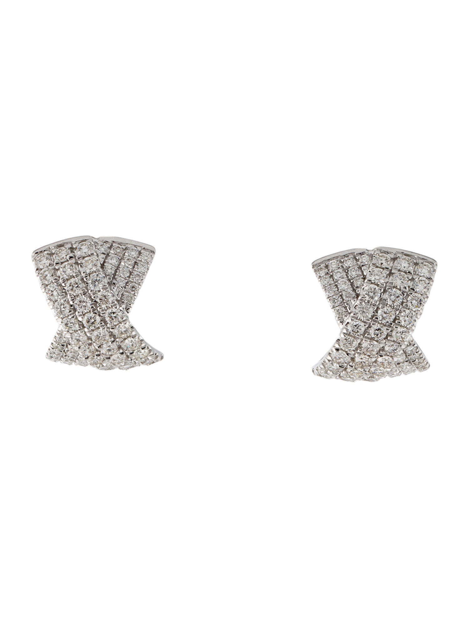 Gabriel & Co. 14K 1.36ctw Diamond Criss Cross Huggie Earrings