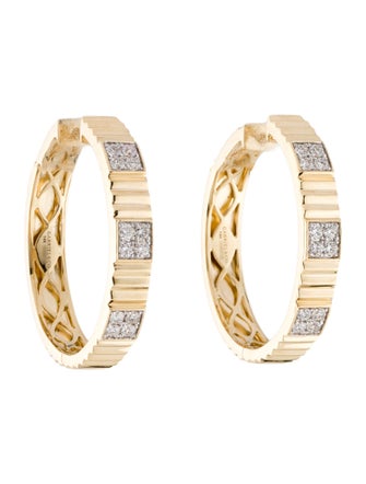 Gabriel & Co. 14K Diamond Textured Hoop Earrings