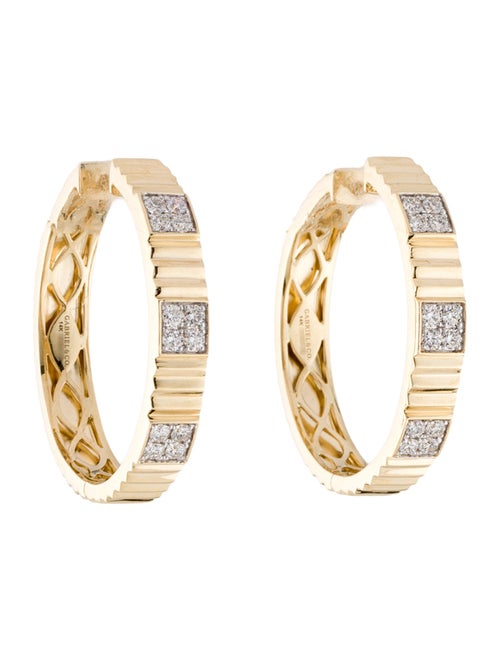Gabriel & Co. 14K Diamond Textured Hoop Earrings