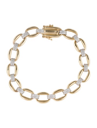 Gabriel & Co. 14K Diamond Pave Flat Link Bracelet