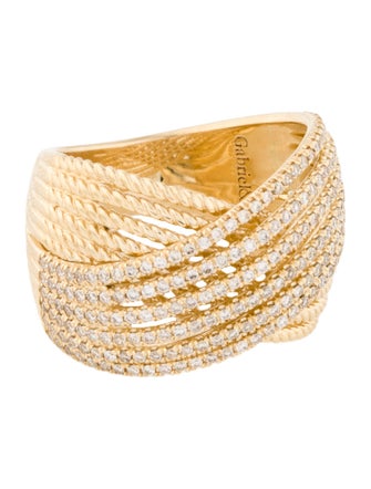 Gabriel & Co. 14K Diamond Twisted Rope Criss-Cross Ring