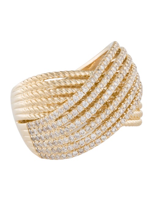 Gabriel & Co. 14K Diamond Twisted Rope Criss-Cross Ring