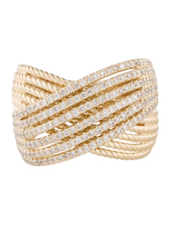 Gabriel & Co. 14K Diamond Twisted Rope Criss-Cross Ring