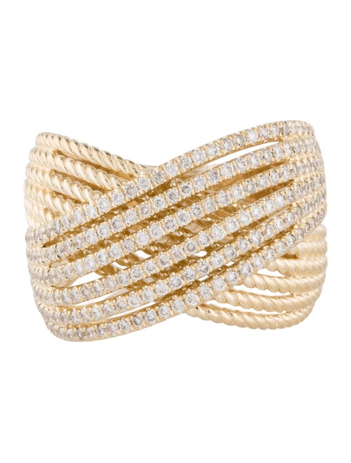 Gabriel & Co. 14K Diamond Twisted Rope Criss-Cross Ring