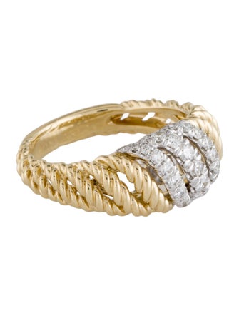 Gabriel & Co. 14K Diamond Twisted Rope Ring