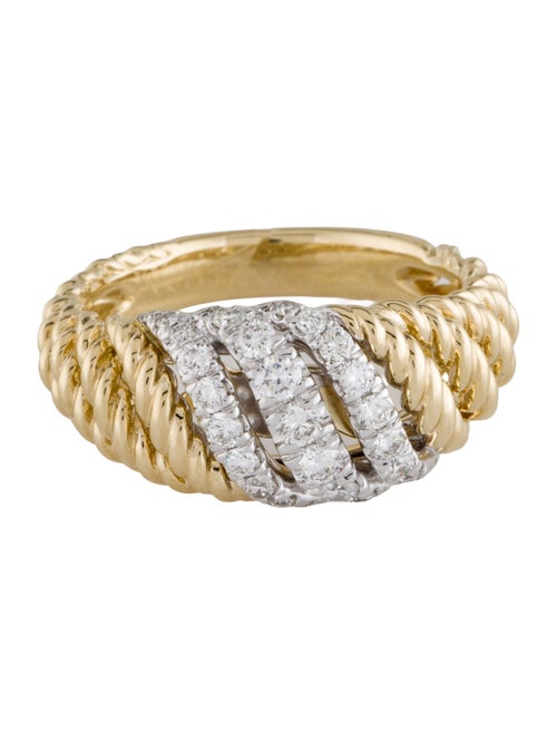 Gabriel & Co. 14K Diamond Twisted Rope Ring