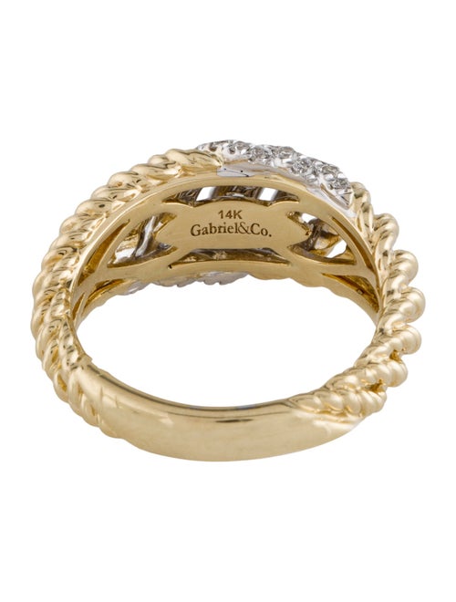 Gabriel & Co. 14K Diamond Twisted Rope Ring