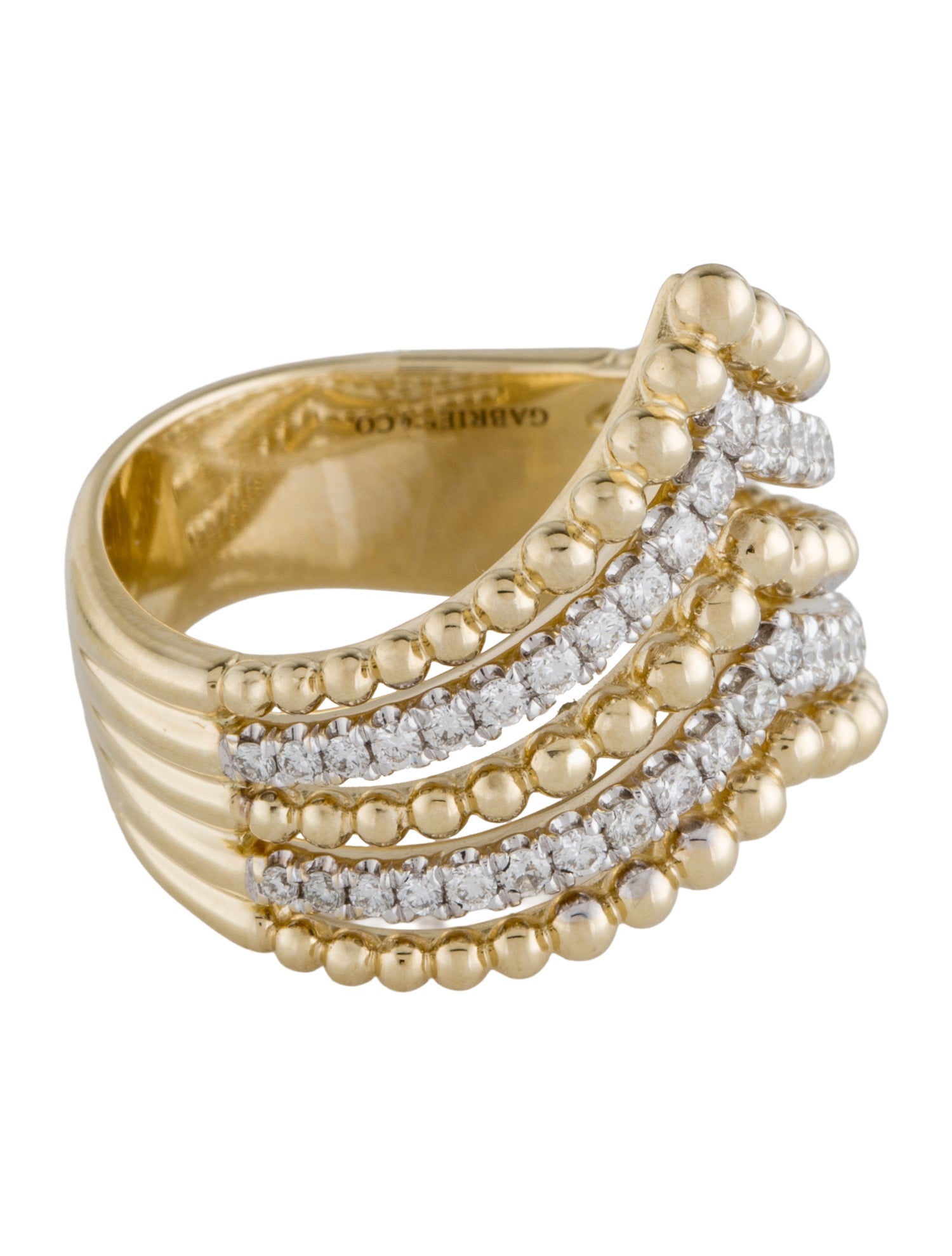 Gabriel & Co. 14K Diamond Bujukan Chevron Ring