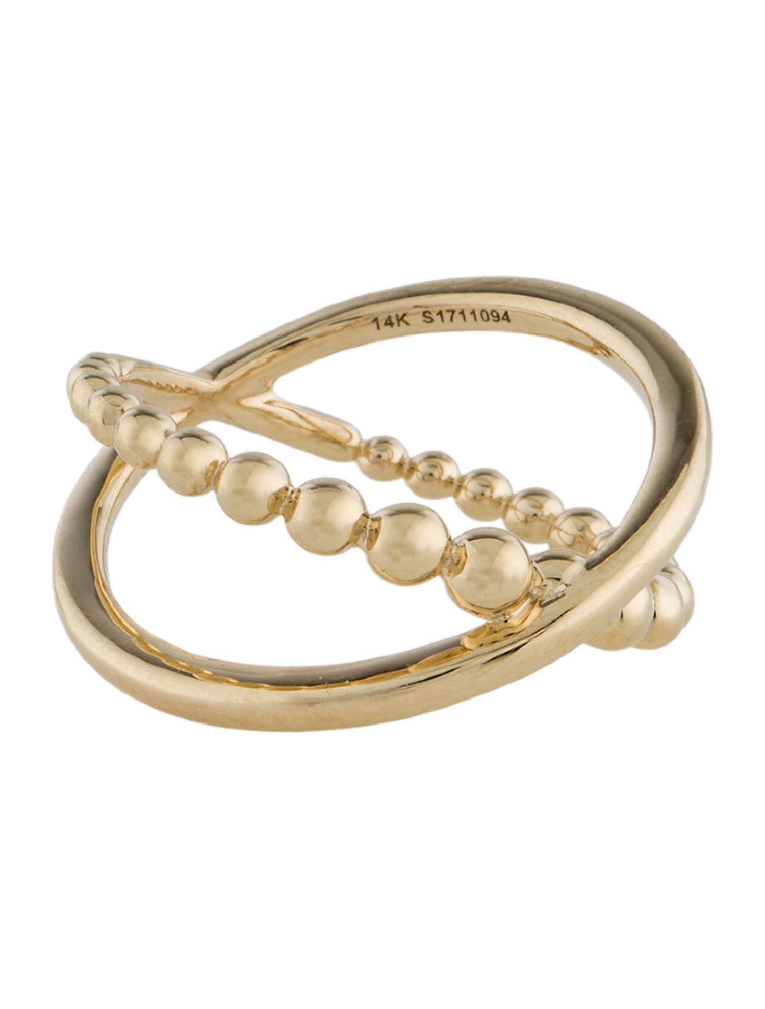 Gabriel & Co. 14K Bujukan Bead Criss Cross Ring