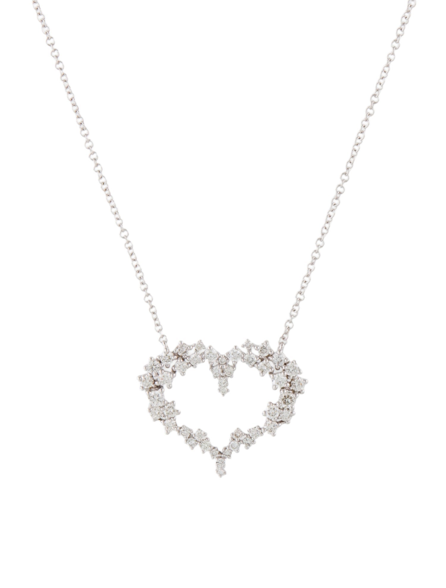 Gabriel & Co. 14K Diamond Cluster Heart Pendant Necklace