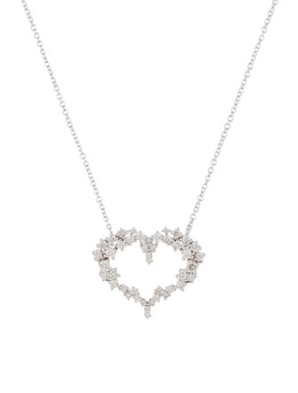 Gabriel & Co. 14K Diamond Cluster Heart Pendant Necklace