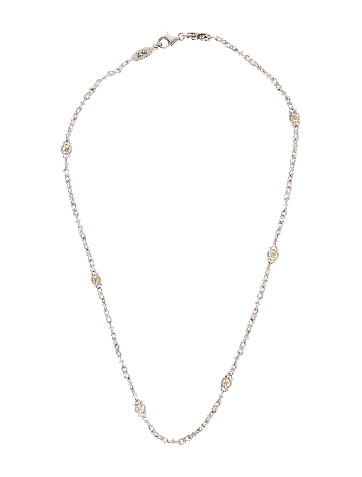 Gabriel & Co. Two-Tone Textured Station Necklace