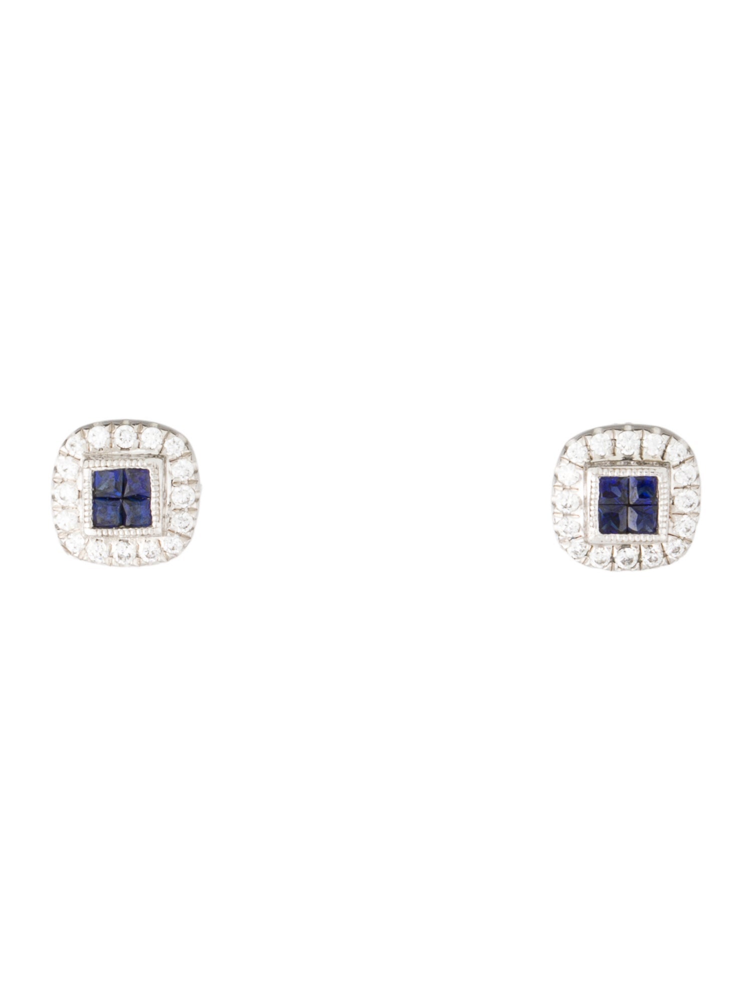 Gabriel & Co. Synthetic Sapphire & Cubic Zirconia Stud Earrings