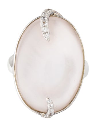Gabriel & Co. Mother of Pearl, Quartz Doublet & Sapphire Cocktail Ring
