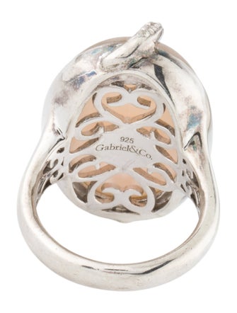 Gabriel & Co. Mother of Pearl, Quartz Doublet & Sapphire Cocktail Ring