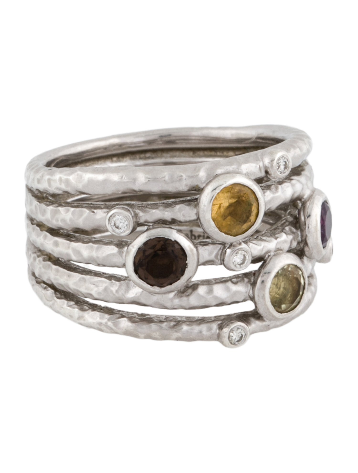 Gabriel & Co. Multistone & Diamond Five Row Band