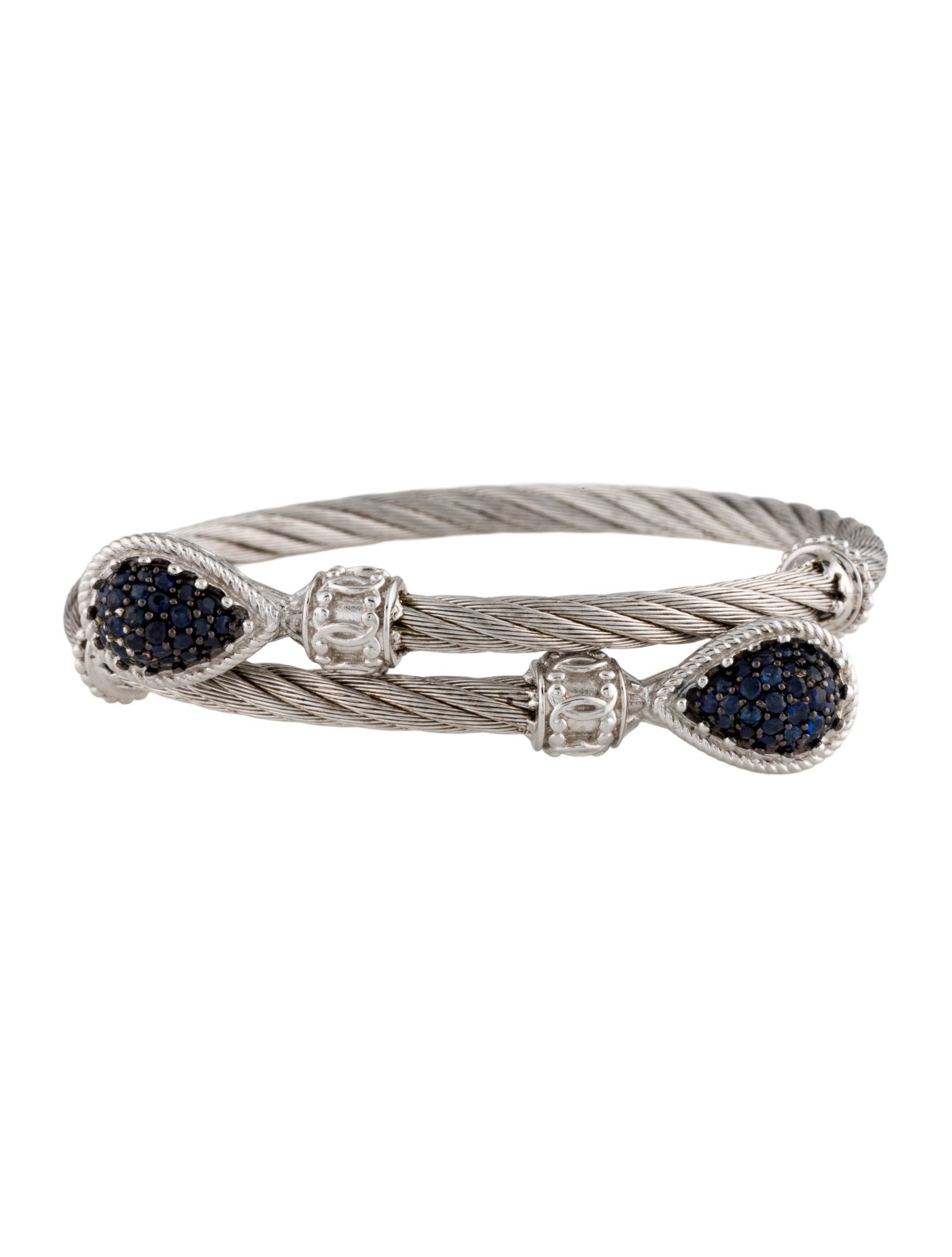 Gabriel & Co. Sapphire Cable Bypass Bangle Bracelet