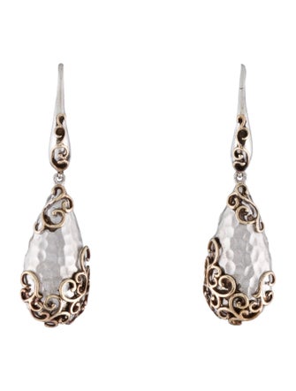 Gabriel & Co. Two-Tone Hammered Filigree Drop Earrings