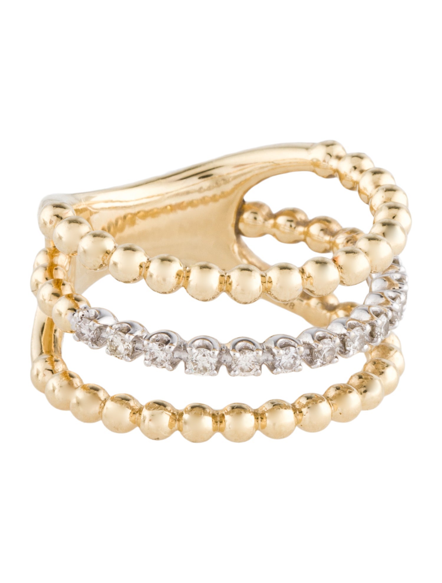 Gabriel & Co. 14K Diamond Beaded Band