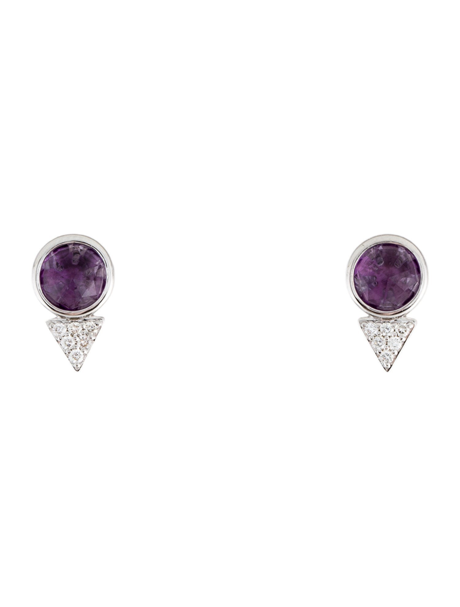 Gabriel & Co. 14K Amethyst & Diamond Stud Earrings