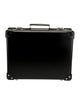 Globe-Trotter Men's black leather trunk suitcase
