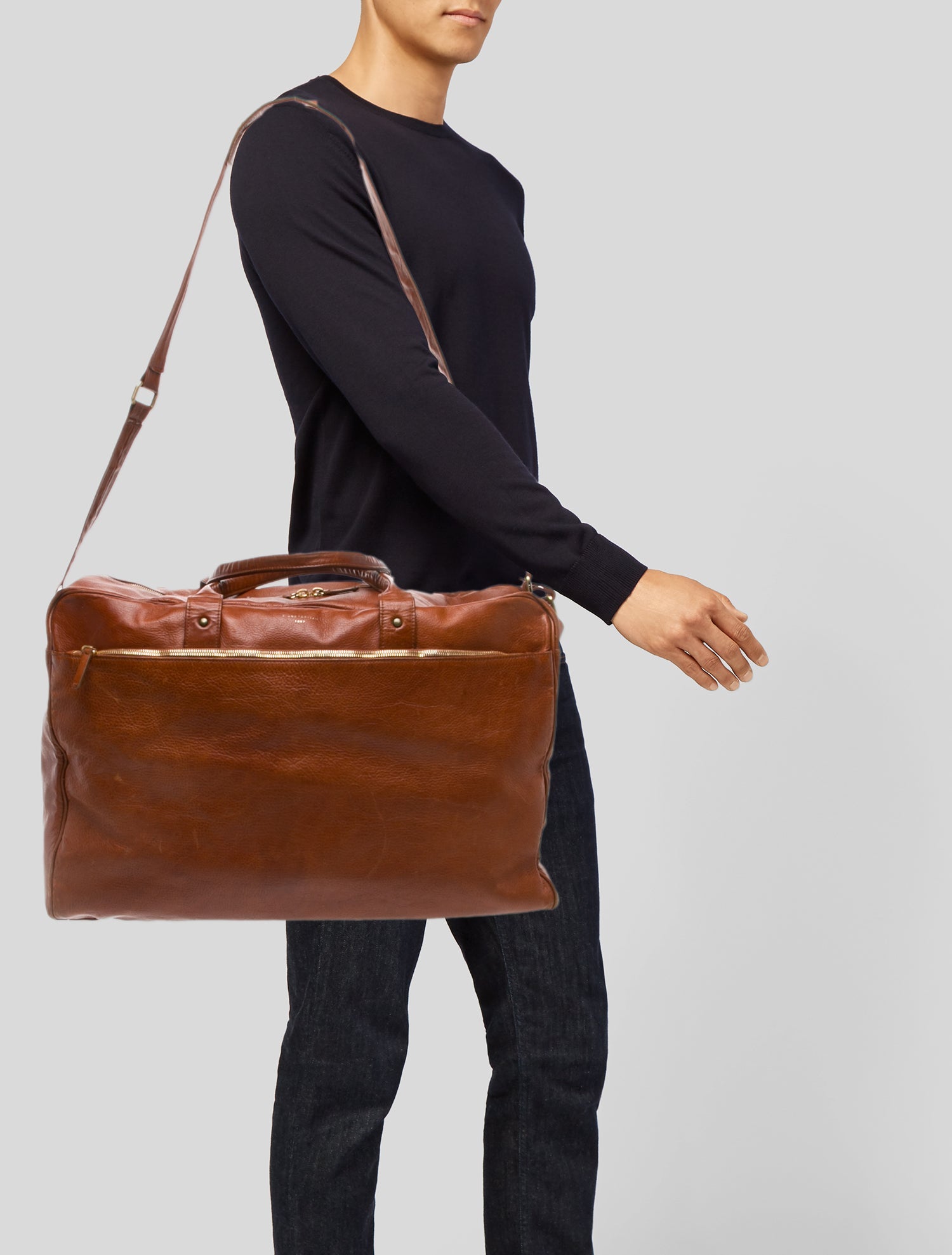 Globe-Trotter Leather Carry-on Duffle