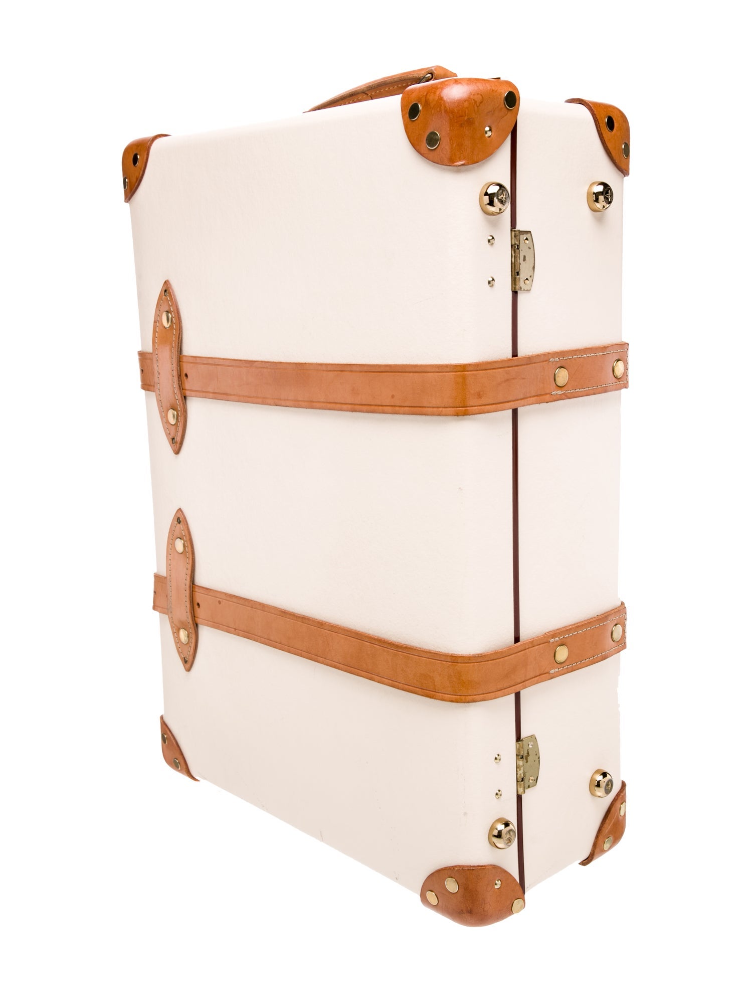 Globe-Trotter men neutral leather rolling suitcase