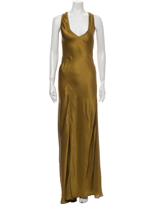 Gabriela Hearst Silk Long Dress Gold
