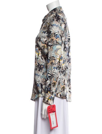 Gabriela Hearst Printed Long Sleeve Button-Up Top