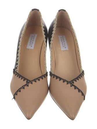 Gabriela Hearst Leather Embroidered Accent Pumps