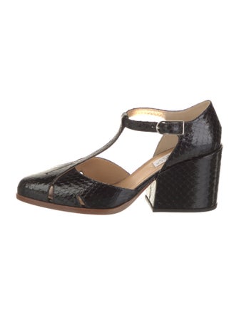 Gabriela Hearst Snakeskin T-Strap Sandals