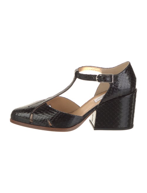 Gabriela Hearst Snakeskin T-Strap Sandals