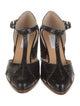 Gabriela Hearst Snakeskin T-Strap Sandals