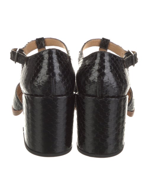 Gabriela Hearst Snakeskin T-Strap Sandals