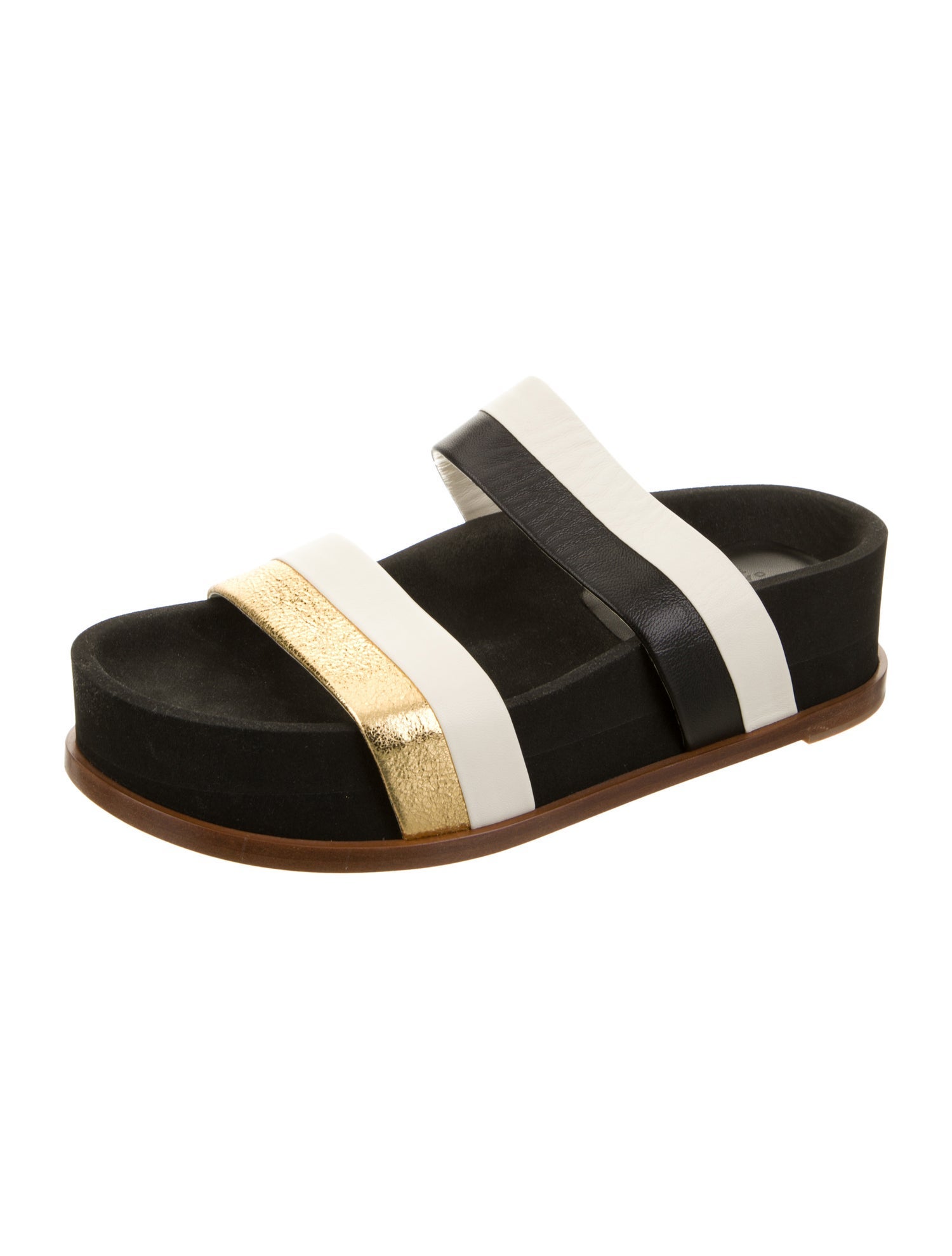 Gabriela Hearst Leather Striped Slides